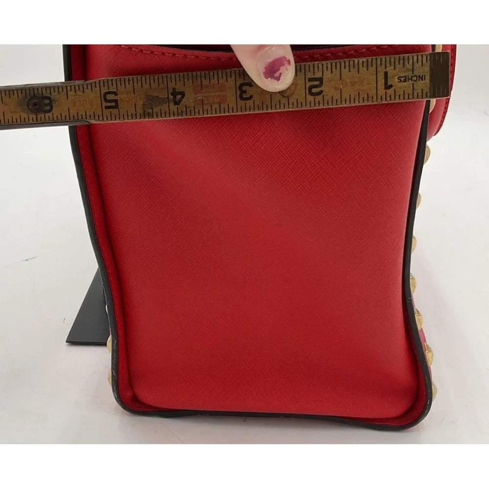 Michael Kors Studded Red Large Selma Studded Saffiano Tote
